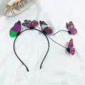 Joli serre-tête papillon femme mode haut du crâne accessoire de cheveux cerceau coloré - Serre-tête Papillon Violet