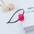 Chic fabric rose headband in bright pink, elegant hair accessory for sweet daily styling and parties. - Rose Red