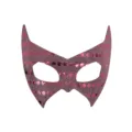 Pink sequin cat eye mask for Halloween party costume dress up shiny half face mask 1pc - Pink