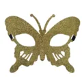 Glitter Gold Butterfly Mask Halloween Masquerade Party Costume Mask for Women and Girls - Light gold
