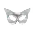 Silver cat woman mask PVC half face eye mask sexy party nightclub costume accessory - Silver (Adjustable Strap)