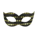 Zwarte en gouden pailletten masker half gezicht voor feest carnaval kostuum optreden event - Pailletten Kleine Schoonheid - Zwart Goud