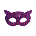 Maschera da gatto a pois viola, maschera glitterata per feste in costume di Halloween. - Viola