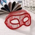 Maschera in pizzo rosso per festa di Halloween, mezza maschera veneziana per feste. - Stile Nastro Rosso