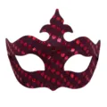 Maschera di Mascherata Glitter Mezzo Viso Veneziana Festa Occhi per Donna Halloween Party - Rosso rosa