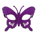 Purple glitter butterfly mask for Halloween party and Venetian masquerade performance. - Purple