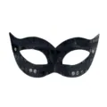 Zwarte pailletten half gezicht masker, carnaval feest PVC masker voor optreden. - Pailletten Kleine Schoonheid - Zwart