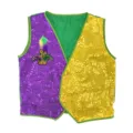 Mardi Gras Pailletten Weste Kostüm Karneval Party bunte ärmellose Top für Damen Herren - Oberteile / Feder-Narrenkappe A