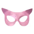 Pink metallic half face cat mask, stylish cat ear eye mask for party costume events. - Pink (Adjustable Strap)