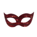 Rode pailletten PVC half gezicht masker voor carnaval feest en feestelijk kostuum optreden. - Pailletten Kleine Schoonheid - Rood