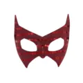Red sequin half-face masquerade mask for party, Halloween costume eye mask. - Red