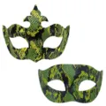 Paar halbes Gesicht Masken Set Schlangenhaut Muster Fasching Party Kostüm Augenmasken - Set 1