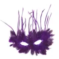 Paarse veren masker met pailletten voor venetiaans carnaval feest en verkleedkleding. - Paars