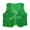 Grüne Paillettenweste für den St. Patricks Day Karneval Party Tanzaufführung Kostüm. - Top - Herz Dekor