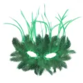 Groene struisvogelveren masker voor carnaval feest, Venetiaans oogmasker kostuum. - Groen