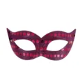 Gepailleerd PVC Masker Karneval Kostuum Accessoire Paars Glitter Halve Gezicht Feest Masker - Pailletten Kleine Schoonheid - Rozerood