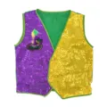 Karneval Pailletten Weste fur Damen Herren Party bunte Glitzer aermelloses Top Kostuem. - Oberteile / Feder-Masken-Stil B