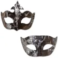 Paar Masken Set, stilvolle Lederoptik Halbgesicht Masken für Kostümparty und Events. - Set 4