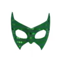 Green sequin masquerade eye mask for Halloween party costume dress up event and performance. - Green
