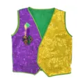 Faschingsweste mit Pailletten in Lila Gelb Gruen und Feder Maske fuer Karneval Party. - Oberteile / Feder-Narren-Stil A