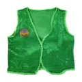 Gruene Pailletten Weste fuer St. Patricks Tag Karneval Party Tanz Performance Kostuem - Top - Maske Dekor