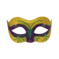 Glitzer Karneval Maske lila gruen gold Damen Halbgesicht Maskerade Party Kostuem Requisite - Feen-Bemalung - Gold
