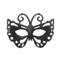 Black glitter butterfly mask, stunning half face eye mask for Halloween party decor. - Gold