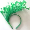 Green feather headband for women, Easter carnival party costume hair accessories, non-pinching - Green
