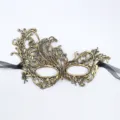Gouden kant masquerade masker sexy koningin feest gezicht cover met linten variant - Feniks-ontwerp / Goud