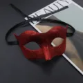 Red glitter masquerade mask Venetian half-face eye mask for party ball prom costume decor. - Red