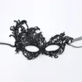 Zwarte kanten masker feniks stijl sexy feest bal optreden vrouwen kostuum accessoire - Feniks-ontwerp / Zwart