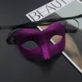 Lila Glitzer Maskerade Maske venezianische Halbgesicht Retro Augenmaske fuer Halloween Party. - Lila