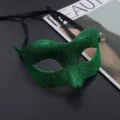 Grüne Glitzer Maske für Halloween Partys, venezianische Halbgesicht Augenmaske Requisite. - Grün
