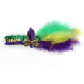 Karneval Pailletten Feder Stirnband, gruen gold lila Party Kostuem Haarschmuck Variante. - Seitenstirnband Neuer Pfeil