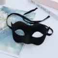 Schwarze glitzernde Maskerade Maske für Halloween Partys, retro halbes Gesicht venezianische Maske. - Schwarz