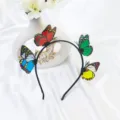 Serre-tête papillon coloré pour femmes, joli cerceau à cheveux avec papillons vibrants. - Serre-tête Papillon Multicolore