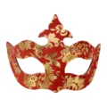 Rood en goud Venetiaans masker half gezicht voor feest kostuum en podium show rekwisiet. - Rood
