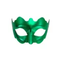 Máscara de mascarada metálica verde máscara de disfraz de fiesta PVC para mujeres accesorio - Verde / Banda Elástica Ajustable