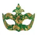 Mascara de Venecia Media Cara Verde Oro Disfraz Fiesta Accesorio de Escenario Deco - Verde
