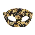 Maschera per feste veneziana in PVC nero e oro, mezza maschera per spettacoli ed eventi. - Nero