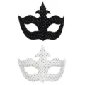 Paar Punkte Faschingsmasken Set, schwarz und weiss PVC Halbgesicht Party Augenmasken. - Set 4