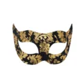 Venetiaans masker half gezicht zwart goud feest kostuum mode toneel rekwisieten stijl - Zwart