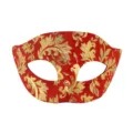 Maschera di carnevale rossa e oro mezza faccia veneziana per festa e spettacolo - Rosso