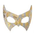 Gold Floral Half Face Masquerade Mask Elegant PVC Party Eye Mask Costume Accessory - White