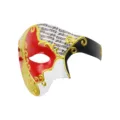 Halloween Maskerade Halbgesicht Phantom Maske Opernball Party Kostüm mit Gold Dekor - Bemalte Musiknoten Halbgesicht - Schwarz Weiß Rot