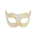 Venetiaans Masquerade Masker Wit Goud Bloemen PVC Half Gezicht Feest Kostuum Rekwisiet - Wit