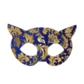 Masque de chat de bal masqué vénitien bleu or floral fête des yeux femmes accessoires - Bleu