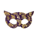 Masque de chat violet or fête de mascarade PVC masque pour les yeux accessoires de carnaval - Violet