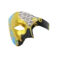 Halloween Phantom Halbgesicht Maske für Opernball Party Kostüm Blau Gold Variante - Bemalte Musiknoten Halbgesicht - Schwarz Gold Blau