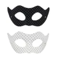 Schwarz-weiße gepunktete Party-Maske Variante, PVC Halbgesicht Augenmaske für Feste. - Vielfalt Multipack 2